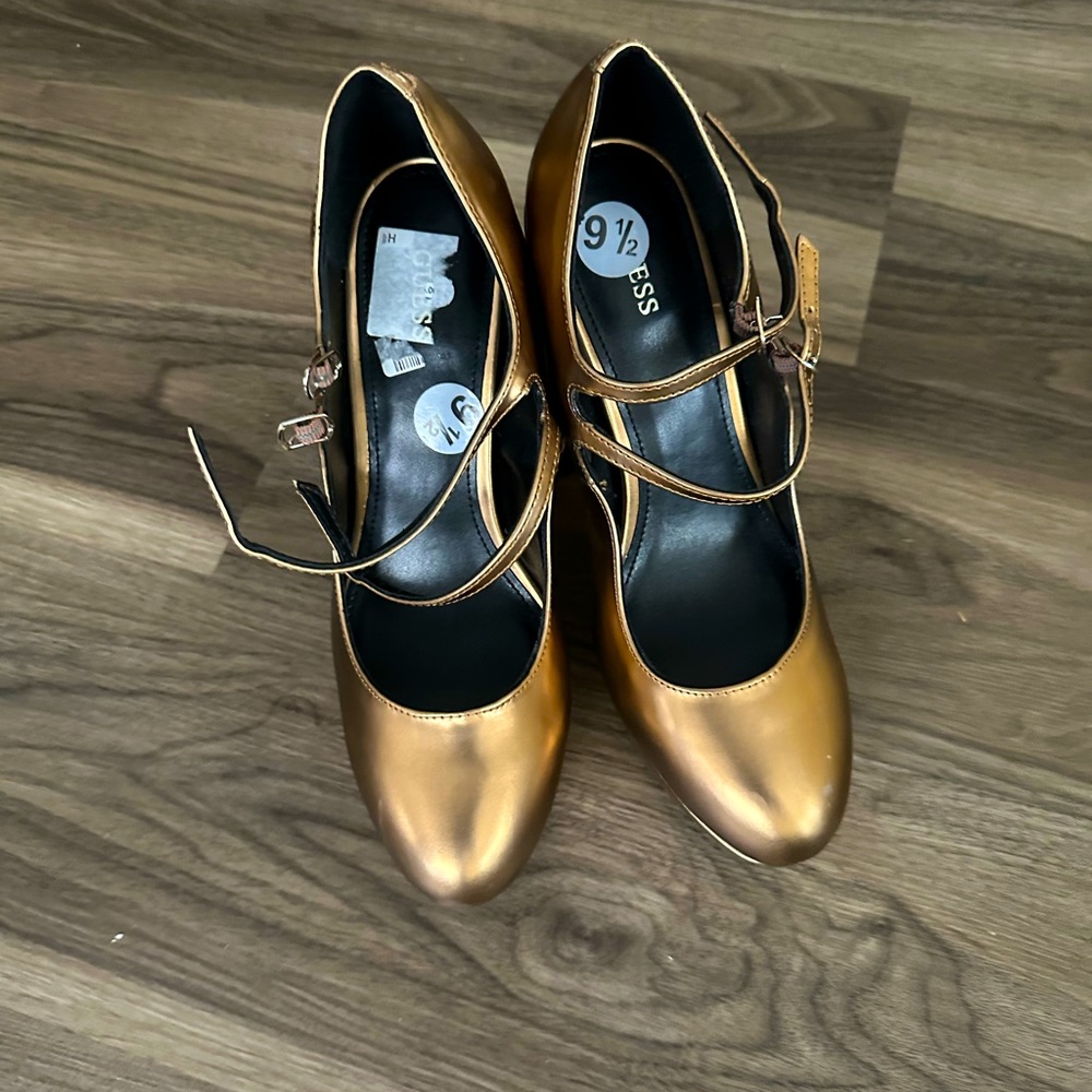 Guess Platform Baby Doll Heels with double buckle